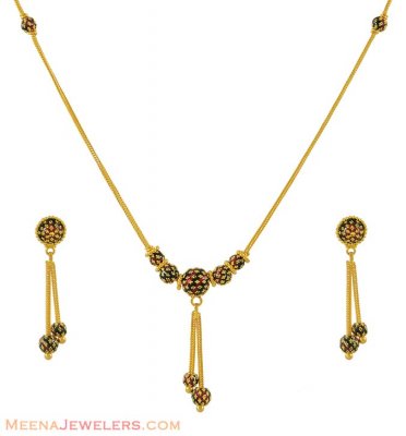 22k Meenakari Designer Set ( Light Sets )