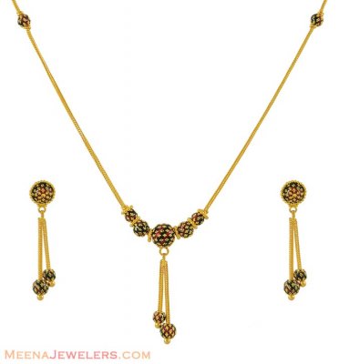 22k Meenakari Designer Set ( Light Sets )