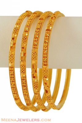 Gold Bangles Set (4 Pcs) ( Set of Bangles )