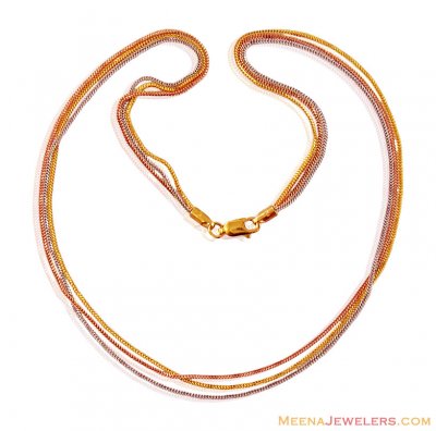 Fancy Gold Multi Tone Chain ( 22Kt Gold Fancy Chains )