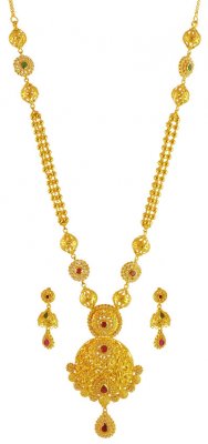 22K Gold Designer Necklace Set ( Gold Designer Sets )