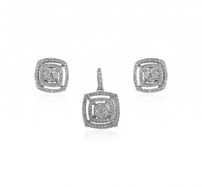 18k Gold Diamond Pendant Set  ( Diamond Pendant Sets )