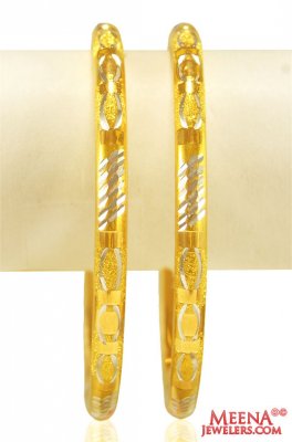 22K Gold 2Tone Machine Bangles ( Gold Bangles )