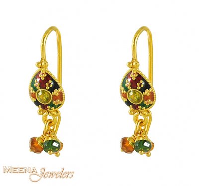 Gold Hook Earrings ( 22Kt Gold Fancy Earrings )