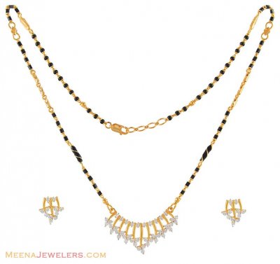 22Kt Signity Mangalsutra Set (ON HOLD) ( Gold Mangalsutra Sets )