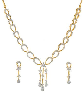 Gold Fancy Necklace Set ( Gold Designer Sets )