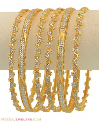 Two Tone Rhodium Bangles ( Two Tone Bangles )