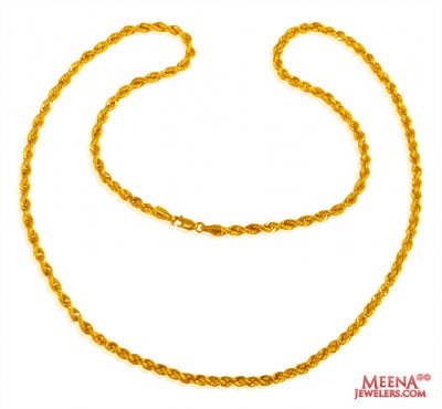22 kt Gold Rope Chain (18 Inch) ( Plain Gold Chains )