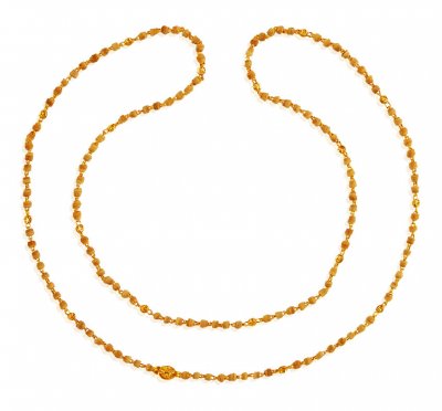 22K Gold Ladies White Tulsi Mala ( 22Kt Long Chains (Ladies) )