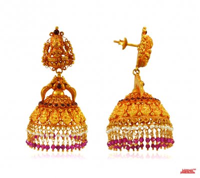 22K Gold Jhumki Earrings ( Exquisite Earrings )