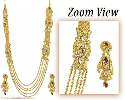 22k Long Kundan Necklace Set ( Bridal Necklace Sets )