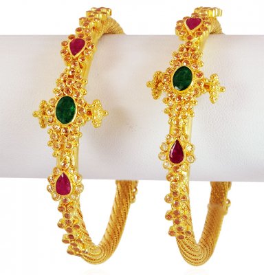 Designer Precious Stone Kada (2 PC) ( Kadas )