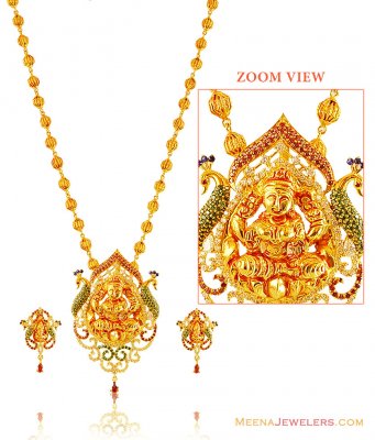 22K Fancy Temple Set ( Gold Designer Sets )