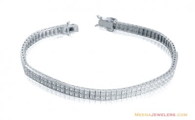 18k White Gold Stones Bracelet ( Ladies Bracelets )