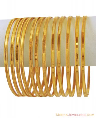 22k Plain Bangles Set (4 Pcs) ( Set of Bangles )