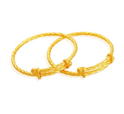 22K Baby Kada (2PCs) ( Baby Bangles )