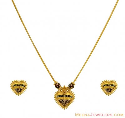 Meenakari Necklace Set (22K Gold) ( Light Sets )