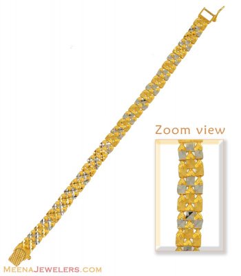 Two Tone Gold Bracelet (22K) ( Men`s Bracelets )