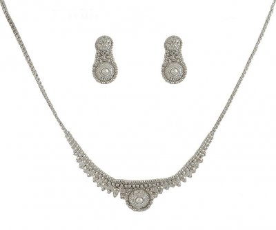 White Gold Necklace Set ( White Gold Sets )