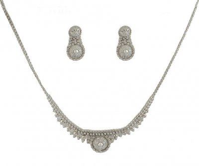 White Gold Necklace Set ( White Gold Sets )