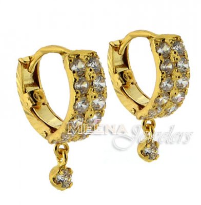 22 Kt Gold CZ Earring ( Clip On Earrings )