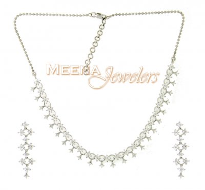 18Kt White Gold Necklace Set ( White Gold Sets )