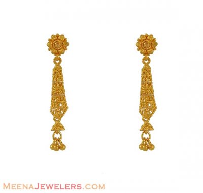 22K Fancy Chandelier Earrings ( 22Kt Gold Fancy Earrings )