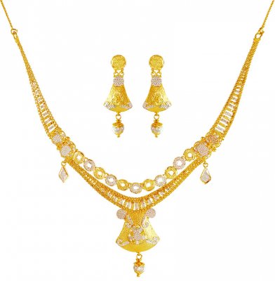 22k two tone necklace Set  ( Light Sets )