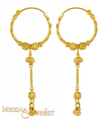 22K Gold Hoops ( Hoop Earrings )