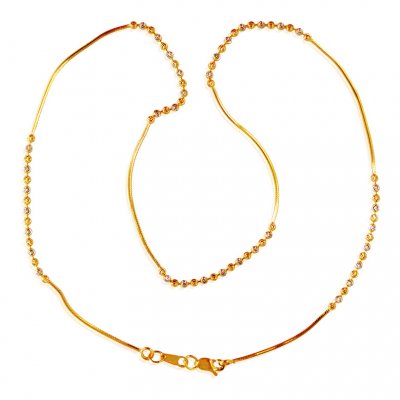22KT Gold Two Tone Chain ( 22Kt Gold Fancy Chains )