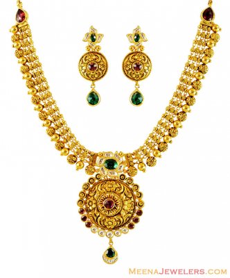 Gold Antique Necklace Set ( Antique Necklace Sets )