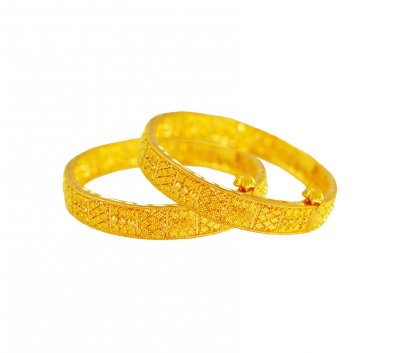 22Kt Gold Kids Bangle (2 Pcs) ( Baby Bangles )