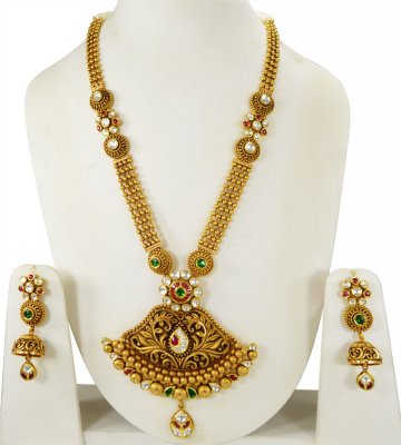 22kGold Antique Bridal Necklace Set ( Bridal Necklace Sets )