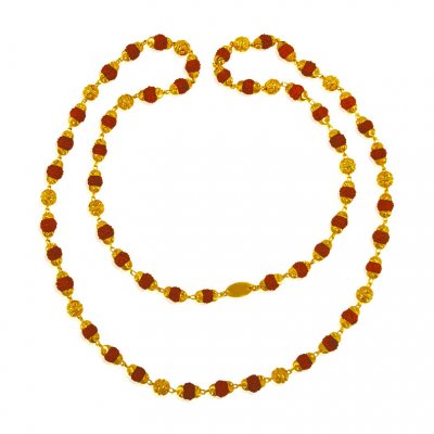 22 Kt Gold Rudraksh Mala 24In ( Men`s Gold Chains )