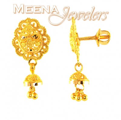 22Kt Gold Fancy Earrings ( 22Kt Gold Fancy Earrings )