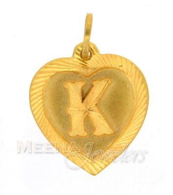 22Kt K Initial Pendant ( Initial Pendants )