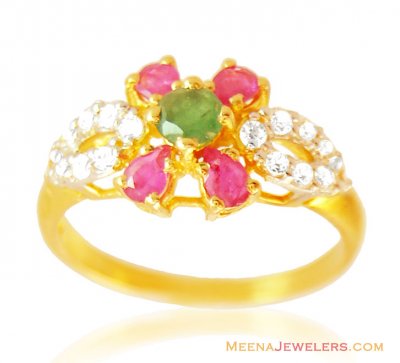 Exclusive Stones 22k Ring ( Ladies Rings with Precious Stones )