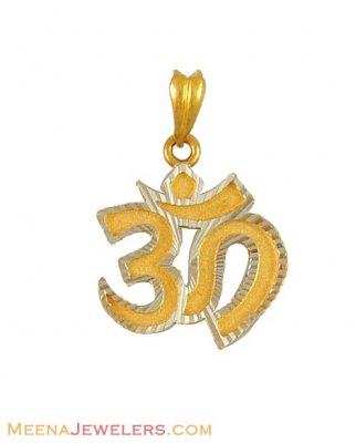 22k TwoTone Om Pendant ( Om Pendants )