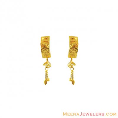 22k Plain Gold Earring JG-1812-1775 – Jewelegance