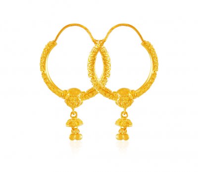 22K Gold Traditional Hoops ( Hoop Earrings )
