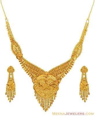 Gold Necklace Set (22K) ( 22 Kt Gold Sets )