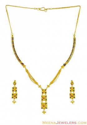 22k Gold Fancy Necklace Set ( Light Sets )