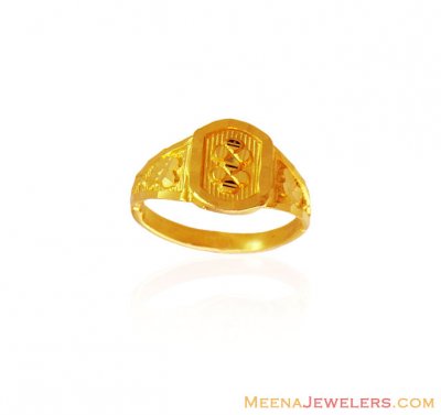 Solid 22K Gold Ring - BjRi16697 - 22K Gold Ring for boys designed with ...