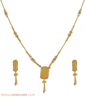 22k Two Tone Necklace Set ( Light Sets )