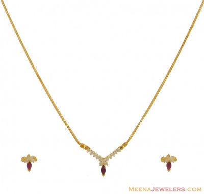 Gold Fancy Ruby Set ( Gold Designer Sets )