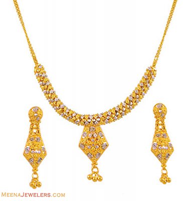 22k Two Tone Necklace Set ( Light Sets )