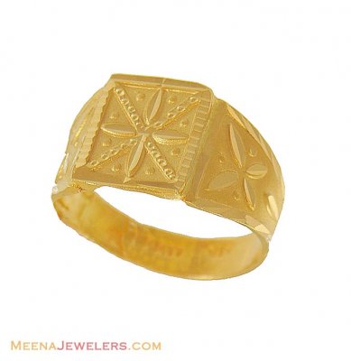 22K Fancy Mens Ring ( Mens Gold Ring )