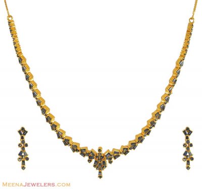 Gold Sapphire Necklace Set ( Sapphire Necklace Sets )