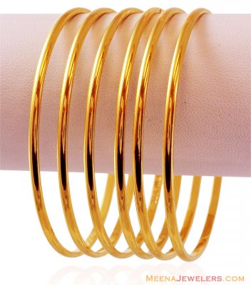 Gold Plain Bangles Set (2PC) ( Set of Bangles )