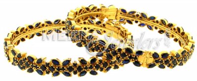 22 Kt Gold Sapphire Bangles ( Precious Stone Bangles )